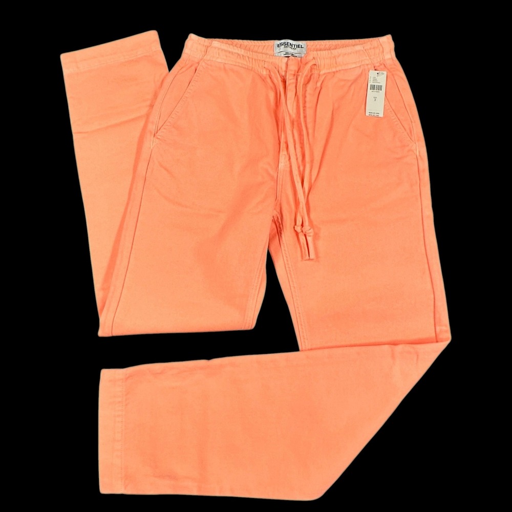 Essentiel Antwerp Domo Pants Womens 2 Peach Drawstring Elastic Waist‎ Summer NEW